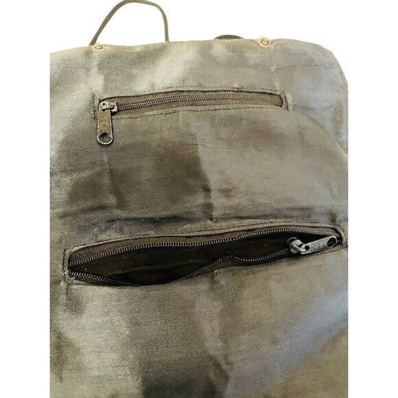 Vintage Sling Clutch Bag Black Beaded Purse Prom Evening 9" x 5" - Picture 5 of 8